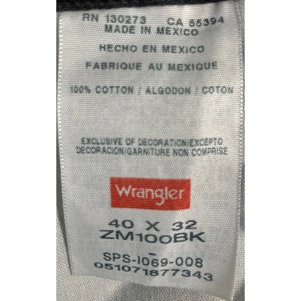 Wrangler Authentics Jeans Men's 40x32 Black Straight  Cowboy Western Rodeo Denim